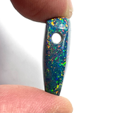DVH 15ct Black Bello Opal Bead Pendant Synthetic OOAK Big Hole 23x17x8mm (5895)