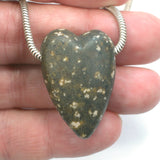 DVH Porphyry Heart of Stone Bead Pendant Handmade Matte 36x24x15 (5269)