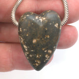 DVH Porphyry Heart of Stone Bead Pendant Handmade Matte 36x24x15 (5269)