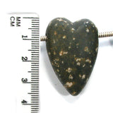 DVH Porphyry Heart of Stone Bead Pendant Handmade Matte 36x24x15 (5269)