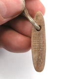 DVH Petrified Sycamore Wood Matte Bead Pendant Badger Pocket WA 44x16x9 (5255)