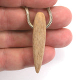 DVH Petrified Sycamore Wood Matte Bead Pendant Badger Pocket WA 47x10x12 (5256)