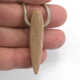DVH Petrified Sycamore Wood Matte Bead Pendant Badger Pocket WA 47x10x12 (5256)