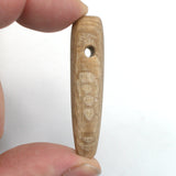 DVH Petrified Sycamore Wood Matte Bead Pendant Badger Pocket WA 47x10x12 (5256)