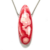 DVH Rhodochrosite BIG Bead Exclamation Point Pattern OOAK Private Collection 65x24x16mm (5914)