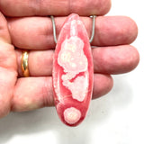 DVH Rhodochrosite BIG Bead Exclamation Point Pattern OOAK Private Collection 65x24x16mm (5914)