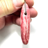 DVH Rhodochrosite BIG Bead Exclamation Point Pattern OOAK Private Collection 65x24x16mm (5914)