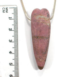 DVH Rhodonite Broken Heart Bead Matte Pendant 52x17x11mm (5396)