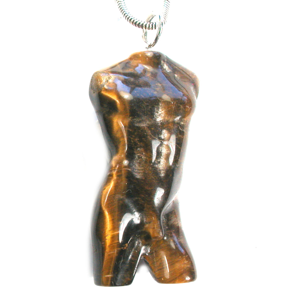 DVH Tigereye Male Model Pendant Man Bust Torso David 48x24x13mm (5571)