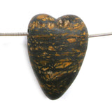 DVH Tiger Eye Iron Matte Finish Heart Bead Pendant 42x29x19mm (5365)
