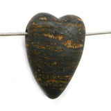 DVH Tiger Eye Iron Matte Finish Heart Bead Pendant 42x29x19mm (5365)