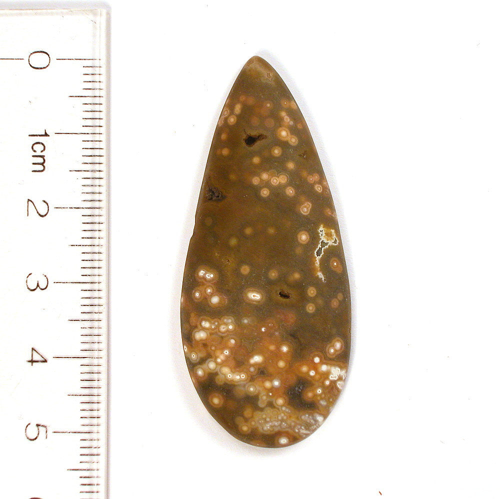 DVH Ocean Jasper Matte Teardrop Cabochon 50x21x5 (8383) - DVHdesigns