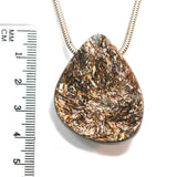 DVH 30g Astrophyllite Druzy Fireworks Stone Natural Face Bead Pendant 40x32x6 (5204)
