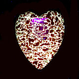 DVH Red Dinosaur Bone Heart Cabochon Fluorescent Fossil Cab 32x28x4 (4277)