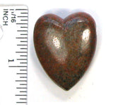 DVH Red Dinosaur Bone Heart Bead Pendant Fossil Dino Gembone 33x27x14 (4907)