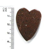 DVH Dinosaur Bone Heart Cabochon Fossil Dino Cab 37x28x5 (4994)