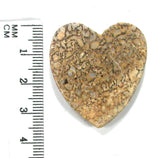 DVH Dinosaur Bone Heart Cabochon Fossil Dino Cab 36x33x5 (5003)