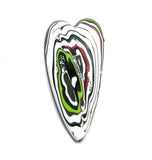 DVH JpWrnglr Fordite Cabochon Toledo Heart Cab 48x24x4(4378)