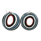 DVH Fordite Earrings Ford F150 Truck KC Assembly 33mm Rd Sterling (5185)