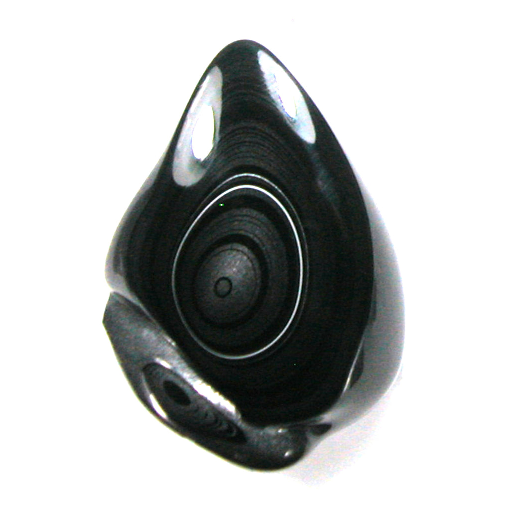 DVH Black Fordite Crown of Silver Sheen Polished Specimen Rough (4629)