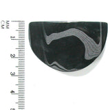 DVH Black Fordite Crown of Silver Sheen Cabochon 42x27x6 (4636)