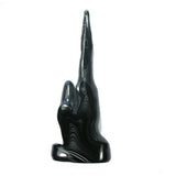 DVH Black Fordite Crown of Silver Sheen Stalactite Specimen 95x37x18 (4653)