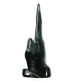 DVH Black Fordite Crown of Silver Sheen Stalactite Specimen 95x37x18 (4653)