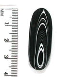 DVH Black Onyx Fordite Crown of Silver Sheen Cabochon 35x13x5 (4703)