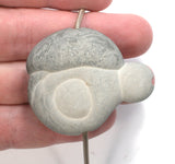 DVH Cross Drilled Fairy Stone Concretion Bead Pendant Goddess Rock Quebec 48x41x15 (4298)