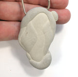 DVH Fairy Stone Concretion Bead Pendant Goddess Rock Quebec  62x35x12 (4303)