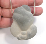 DVH Fairy Stone Concretion Bead Pendant Goddess Rock Quebec 65x45x19 (4305)