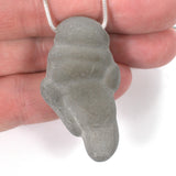 DVH Fairy Stone Concretion Bead Pendant Goddess Rock Quebec 52x28x13 (4308)