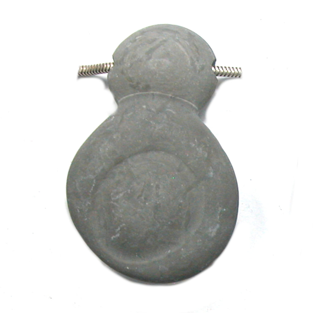 DVH Fairy Stone Concretion Bead Pendant Goddess Rock Quebec 53x34x12 (4319)