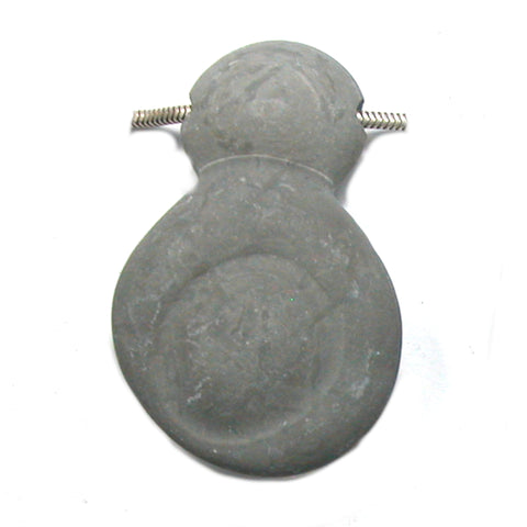 DVH Fairy Stone Concretion Bead Pendant Goddess Rock Quebec 53x34x12 (4319)