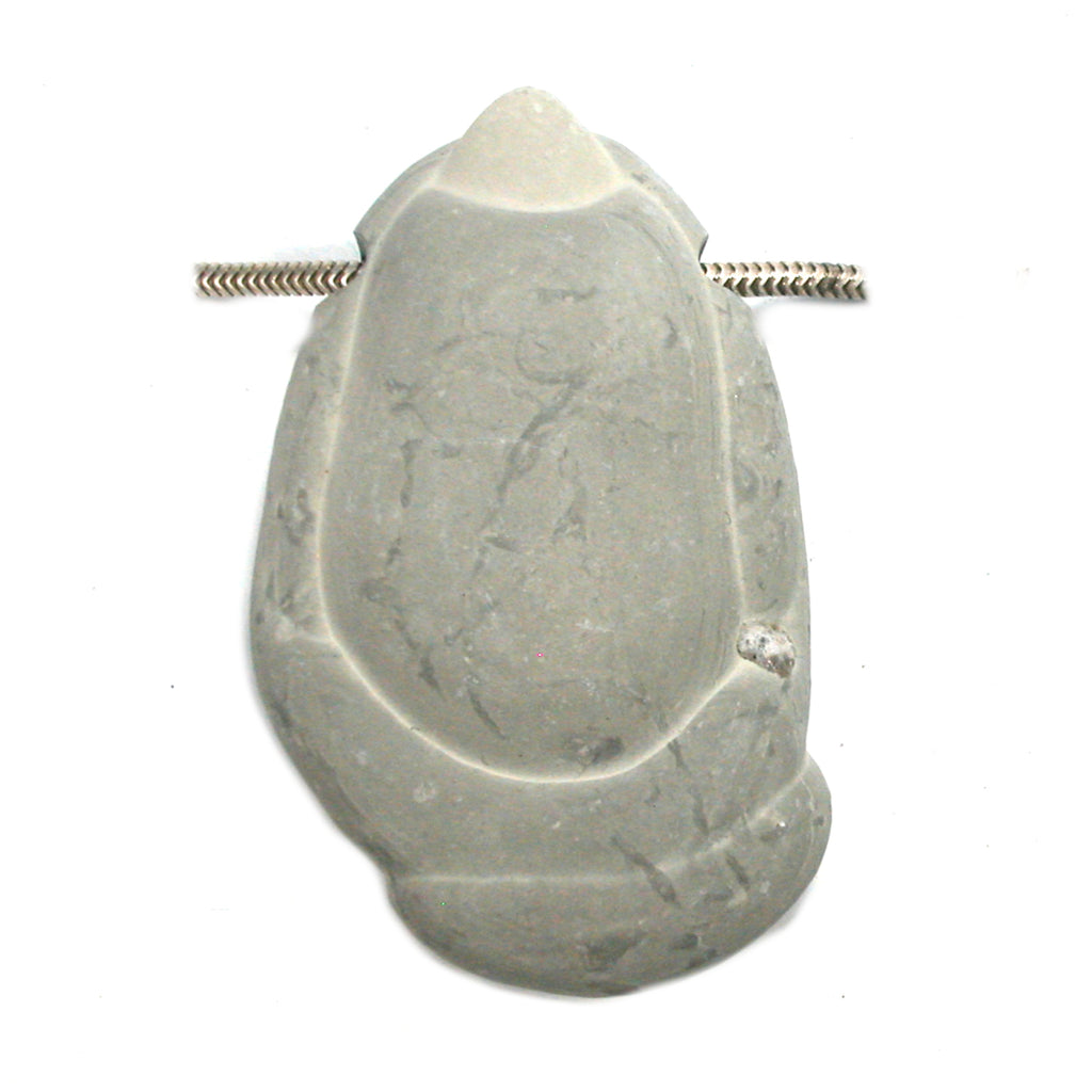 DVH Phallic Fairy Stone Concretion Bead Pendant Quebec 53x32x13 (4341)