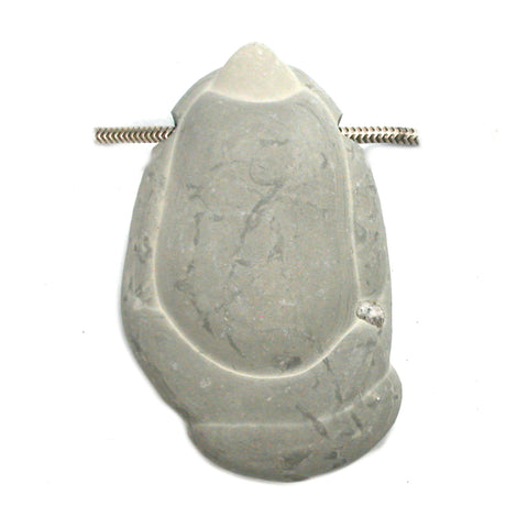 DVH Phallic Fairy Stone Concretion Bead Pendant Quebec 53x32x13 (4341)