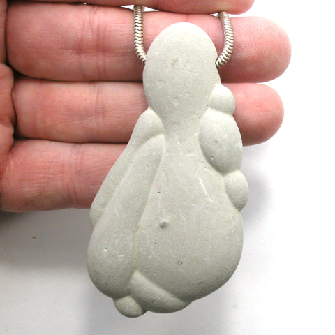 DVH Fairy Stone Concretion Bead Goddess Pendant Quebec 75x40x14 (5077)