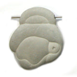 DVH Fairy Stone Concretion Bead Goddess Pendant Quebec 52x44x13 (5080)