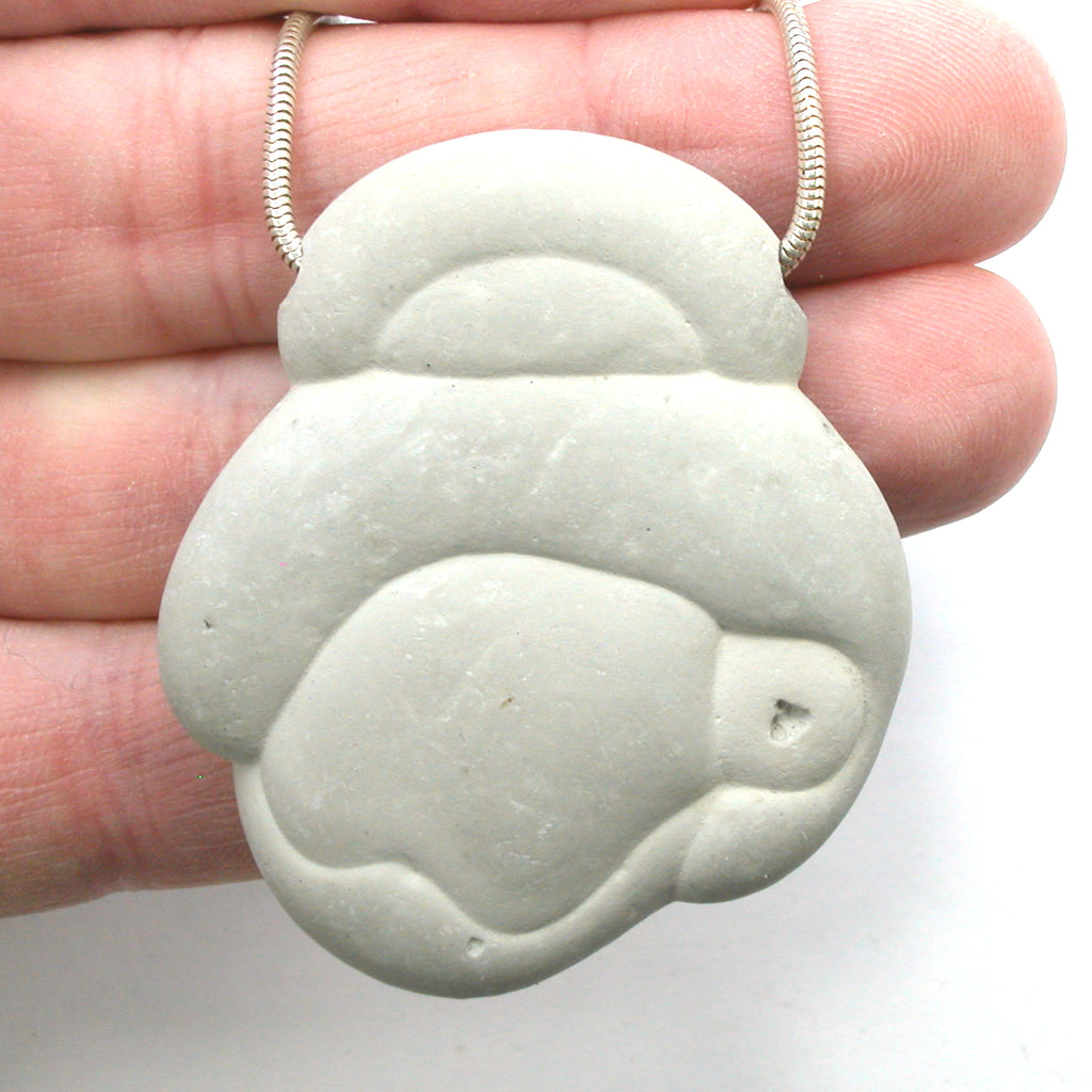 DVH Fairy Stone Concretion Bead Goddess Pendant Quebec 52x44x13 (5080)