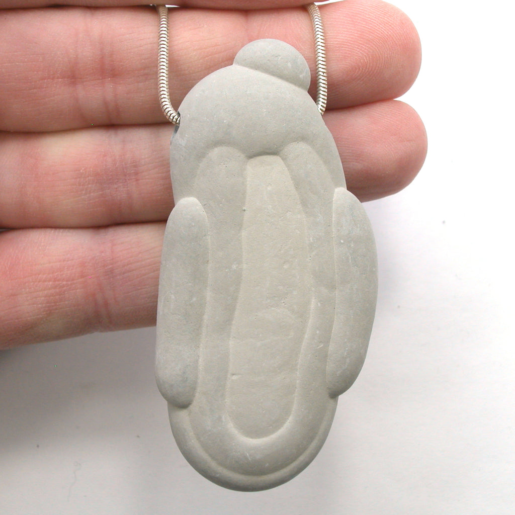 DVH Fairy Stone Concretion Bead Goddess Pendant Quebec 70x34x16 (5082)