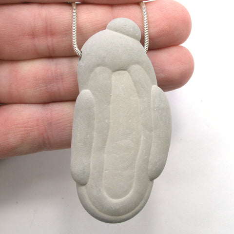 DVH Fairy Stone Concretion Bead Goddess Pendant Quebec 70x34x16 (5082)