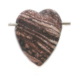 DVH Heart of Stone Bead Pendant Banded Rhyolite Beaver Utah 31x25x14 (5229)