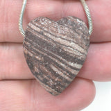 DVH Heart of Stone Bead Pendant Banded Rhyolite Beaver Utah 31x25x14 (5229)
