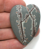 DVH Sonora Dendritic Jasper Rhyolite Heart Cabochon Matte Cab 50x37x8 (4856)