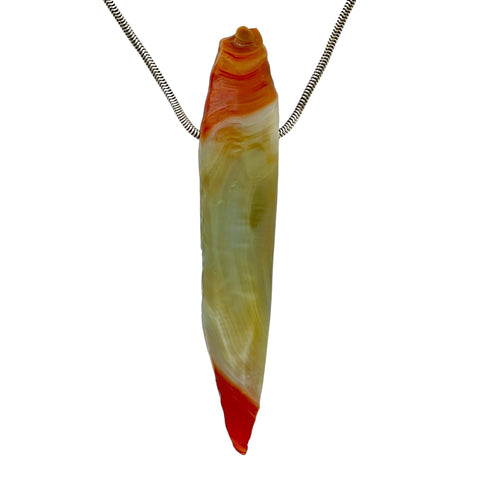 DVH Rare Gobi Agate Witch Finger Agate Bead Pendant 81x15x13mm (6348) - DVHdesigns