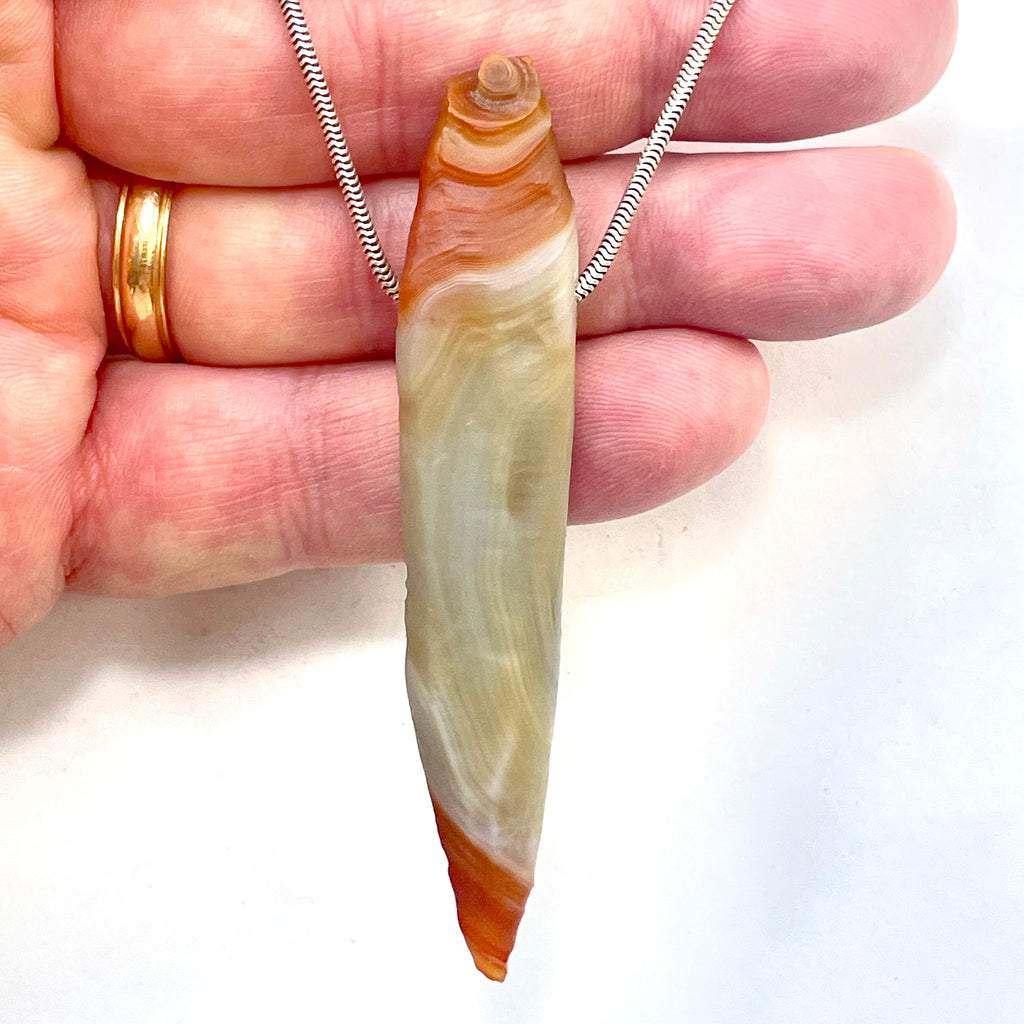 DVH Rare Gobi Agate Witch Finger Agate Bead Pendant 81x15x13mm (6348) - DVHdesigns