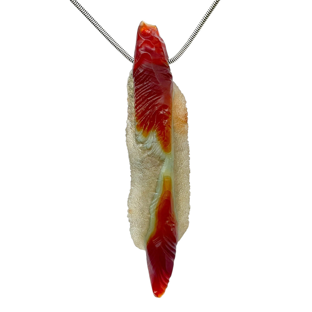 DVH Rare Gobi Agate Witch Finger Agate Bead Pendant 91x20x15mm (6349) - DVHdesigns