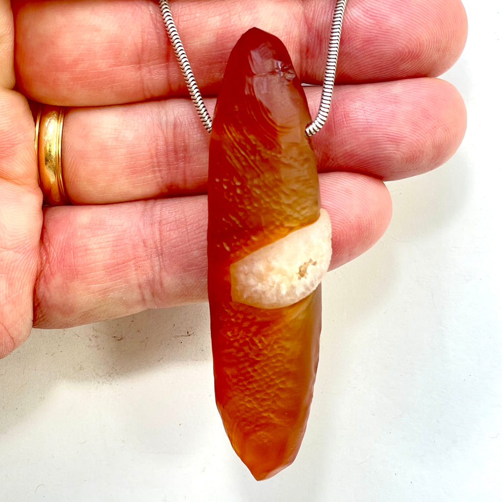 DVH Rare Gobi Agate Witch Finger Agate Bead Pendant 75x17x12mm (6350) - DVHdesigns