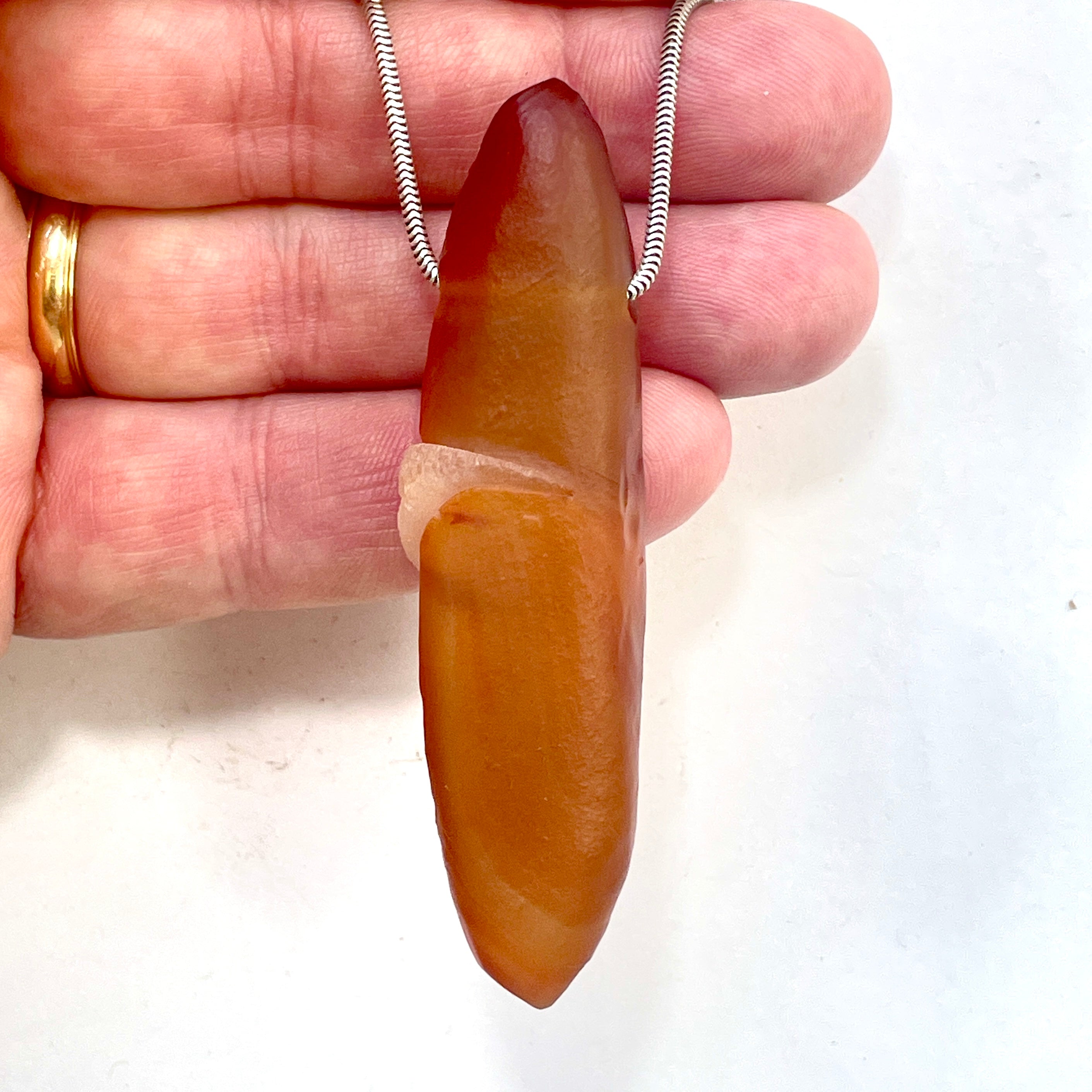 DVH Rare Gobi Agate Witch Finger Agate Bead Pendant 75x17x12mm (6350) - DVHdesigns