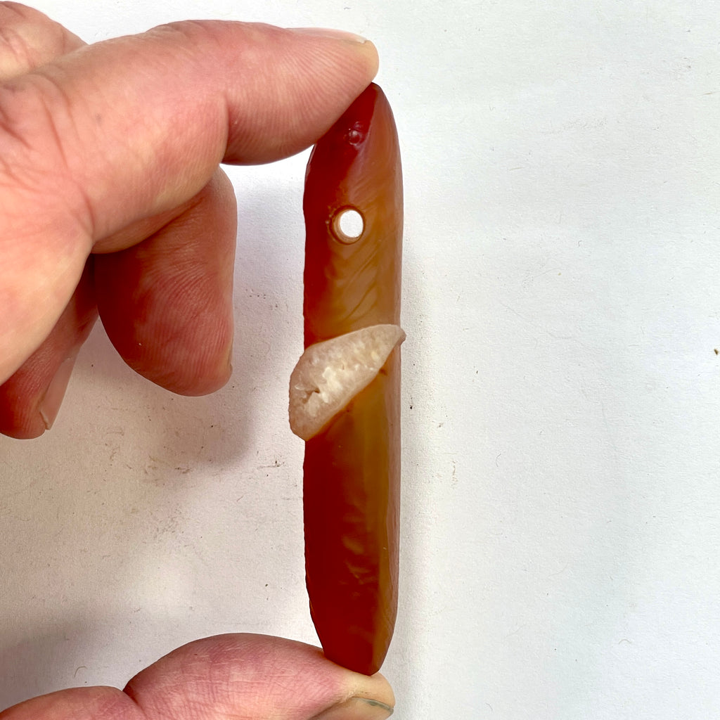DVH Rare Gobi Agate Witch Finger Agate Bead Pendant 75x17x12mm (6350) - DVHdesigns